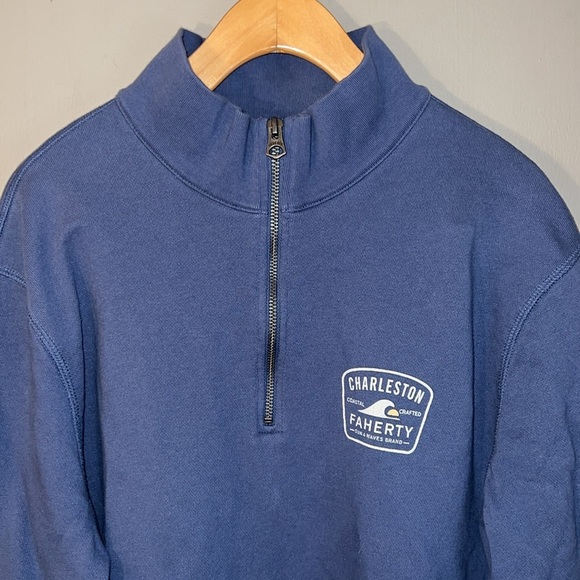 Faherty Charleston Long-Sleeve Terry Quarter Zip Size XL - Picture 4 of 9